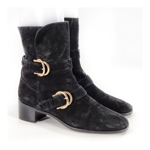 STUART WEITZMAN NWOB Britain Suede Boots in Black - Picture 6 of 15